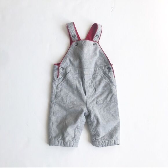 BABygap gray cotton lined overalls EUC 3-6 months - Picture 1 of 2